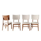 Juego de 4 sillas de comedor tapizadas Peterson de GDFStudio con estructura resistente de madera de caucho