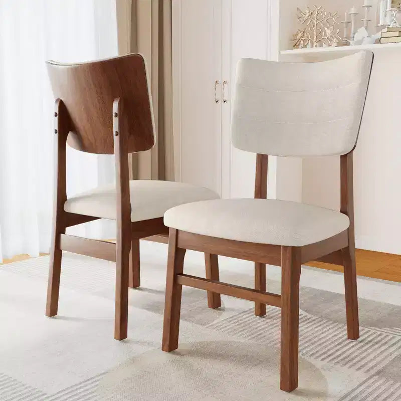Juego de 4 sillas de comedor tapizadas Peterson de GDFStudio con estructura resistente de madera de caucho