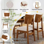 Juego de 4 sillas de comedor tapizadas Peterson de GDFStudio con estructura resistente de madera de caucho