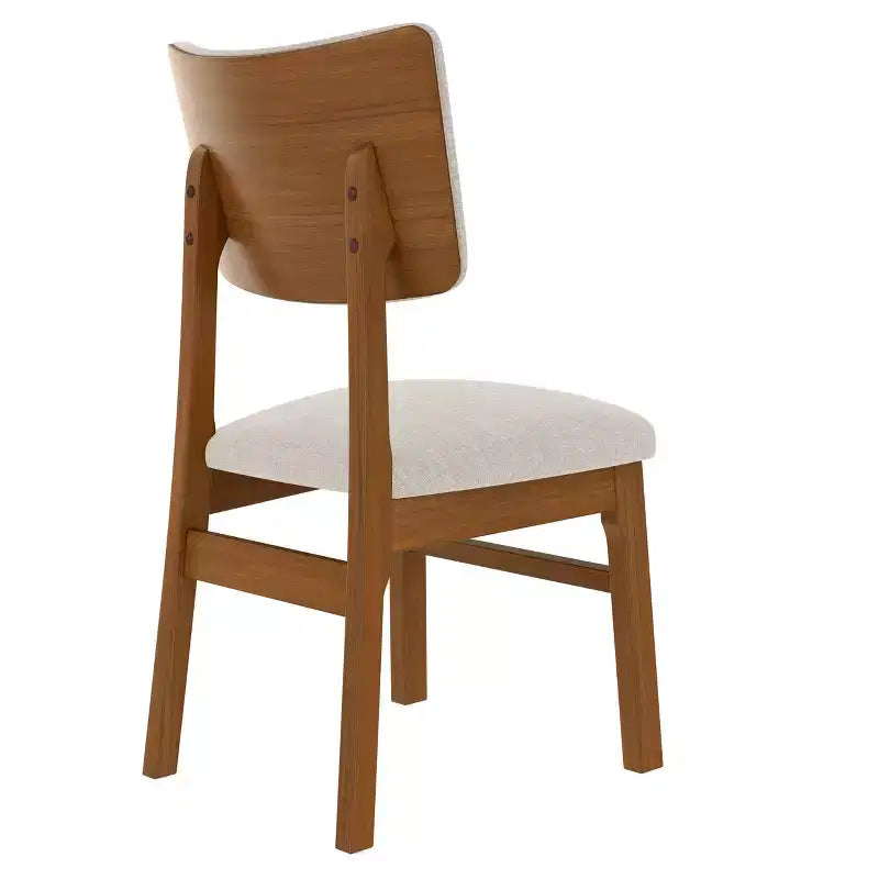 Juego de 4 sillas de comedor tapizadas Peterson de GDFStudio con estructura resistente de madera de caucho