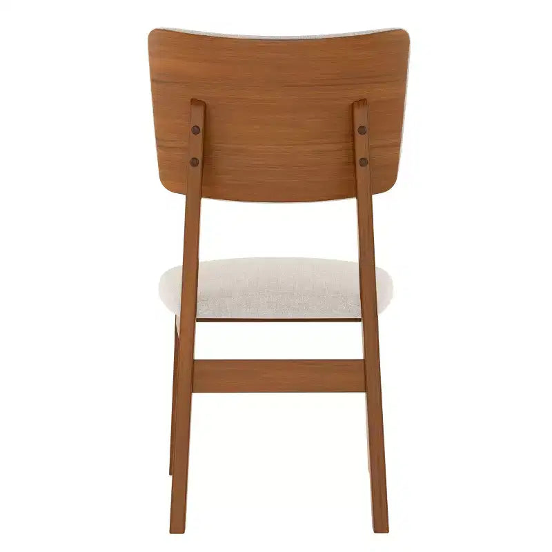 Juego de 4 sillas de comedor tapizadas Peterson de GDFStudio con estructura resistente de madera de caucho