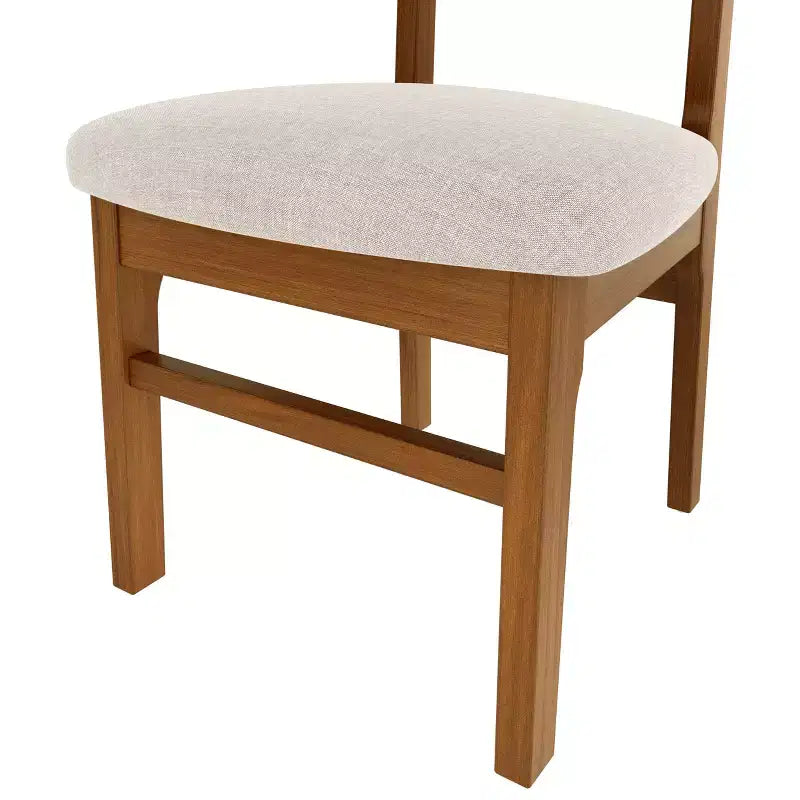 Juego de 4 sillas de comedor tapizadas Peterson de GDFStudio con estructura resistente de madera de caucho