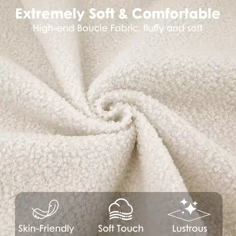 Marco de Cama Plataforma Tapizado para Niños - Cabecero lindo suave o de Bouclé - Soporte resistente de Láminas de Madera - Sin Ruido, No Requiere Somier