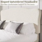Marco de Cama Plataforma Tapizado para Niños - Cabecero lindo suave o de Bouclé - Soporte resistente de Láminas de Madera - Sin Ruido, No Requiere Somier