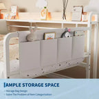 Coolmee Cama Nido Doble, Cabecero con Almacenamiento + Estación de Carga y Bolsas de Almacenamiento Adicionales, Sofá Cama Resistente para Sala de Estar o Habitación de Invitados