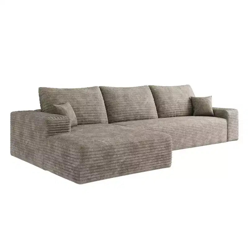 Sofá seccional moderno en L modelo Cloud 107 con chaise longue, sofá modular de asiento profundo para sala de estar, dormitorio, sala familiar