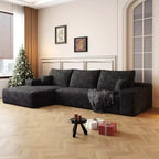 Sofá seccional moderno en L modelo Cloud 107 con chaise longue, sofá modular de asiento profundo para sala de estar, dormitorio, sala familiar