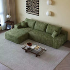 Sofá seccional moderno en L modelo Cloud 107 con chaise longue, sofá modular de asiento profundo para sala de estar, dormitorio, sala familiar