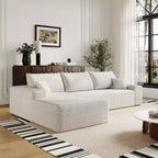 Sofá seccional moderno en L modelo Cloud 107 con chaise longue, sofá modular de asiento profundo para sala de estar, dormitorio, sala familiar