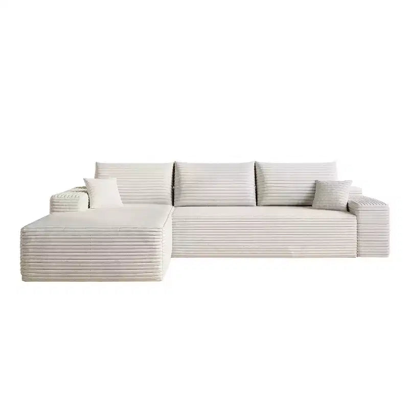 Sofá seccional moderno en L modelo Cloud 107 con chaise longue, sofá modular de asiento profundo para sala de estar, dormitorio, sala familiar