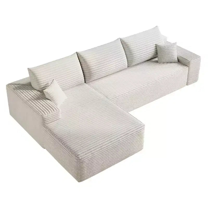 Sofá seccional moderno en L modelo Cloud 107 con chaise longue, sofá modular de asiento profundo para sala de estar, dormitorio, sala familiar