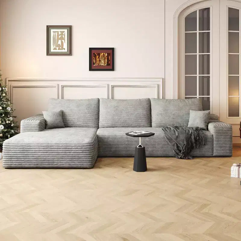 Sofá seccional moderno en L modelo Cloud 107 con chaise longue, sofá modular de asiento profundo para sala de estar, dormitorio, sala familiar