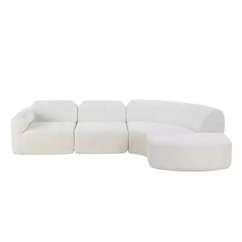 Sofá seccional curvo moderno en forma de L 111 con otomana, sofá tapizado de asiento profundo, sofá de 3 plazas para sala de estar y salón-Panipeachy