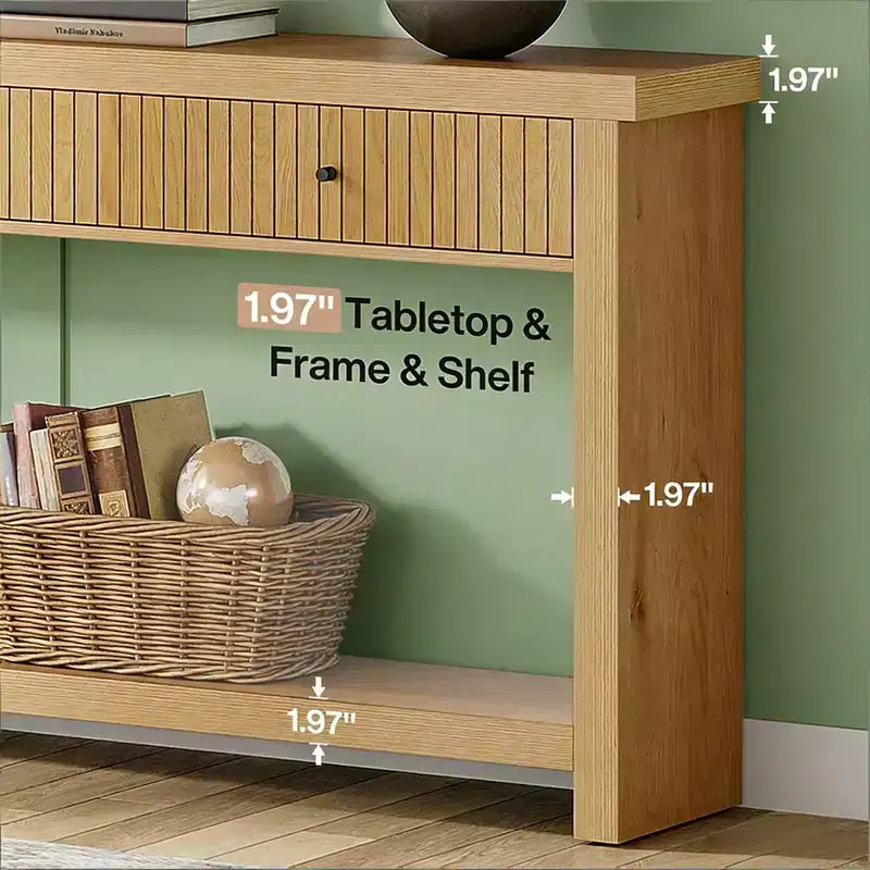 Mesa consola de madera de 70 pulgadas con 3 cajones