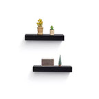 NAYSAYE Floating Shelves Wall Mounted Wood Storage with Invisible Brackets for Bathroom Bedroom Living Room Kitchen, Multicolor