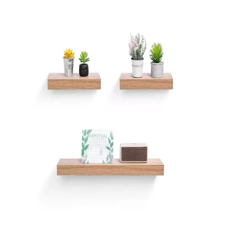 Estantes flotantes de madera para pared con soportes invisibles para baño, dormitorio, sala de estar y cocina, multicolor