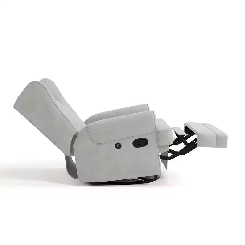 Sillón reclinable y planeador tapizado Serenity Wingback con carga USB