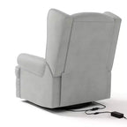 Sillón reclinable y planeador tapizado Serenity Wingback con carga USB