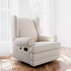 Sillón reclinable y planeador tapizado Serenity Wingback con carga USB