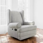Sillón reclinable y planeador tapizado Serenity Wingback con carga USB