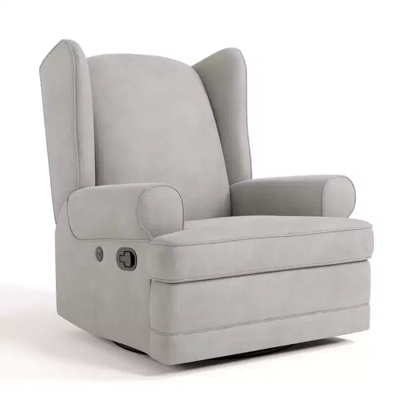Sillón reclinable y planeador tapizado Serenity Wingback con carga USB