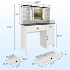 Tocador moderno, 3 cajones, gabinete, taburete de almacenamiento, estantes, para el hogar, sala de estar
