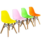 Mesa infantil y juego de 4 sillas Costway, construcción sólida, juego de comedor de 5 piezas para niños pequeños