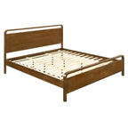 Cama plataforma de madera Eldren de Roundhill Furniture con acabado de nogal