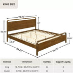 Cama plataforma de madera Eldren de Roundhill Furniture con acabado de nogal