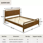 Cama plataforma de madera Eldren de Roundhill Furniture con acabado de nogal
