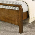 Cama plataforma de madera Eldren de Roundhill Furniture con acabado de nogal