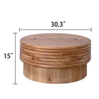 Mesa de centro redonda elevable GDFStudio Ellington con almacenamiento oculto