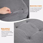 Colchón plegable de espuma de triple pliegue de 75x54.3 6, colchón de suelo para invitados de sofá cama de pana capitoné, portátil de apoyo para el hogar y acampar