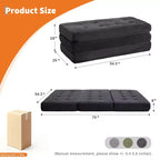 Colchón plegable de espuma de triple pliegue de 75x54.3 6, colchón de suelo para invitados de sofá cama de pana capitoné, portátil de apoyo para el hogar y acampar