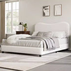 Estructura de cama infantil tapizada, diseño de plataforma baja, somier de madera resistente, no requiere somier de muelles, silenciosa y fácil de montar.