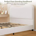 Estructura de cama infantil tapizada, diseño de plataforma baja, somier de madera resistente, no requiere somier de muelles, silenciosa y fácil de montar.