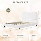 Estructura de cama infantil tapizada, diseño de plataforma baja, somier de madera resistente, no requiere somier de muelles, silenciosa y fácil de montar.