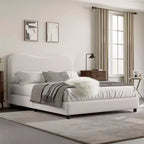 Estructura de cama infantil tapizada, diseño de plataforma baja, somier de madera resistente, no requiere somier de muelles, silenciosa y fácil de montar.