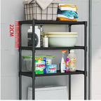 Mueble de almacenamiento de 3 estantes para colocar sobre el inodoro que ahorra espacio, estantería organizadora de baño independiente, fácil montaje, para baño