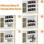 Vitrina/Estante para Cafetería y Bar de Vinos con Botellero Desmontable, Soporte para Copas, Cajón y Puerta de Malla, Aparador y Almacenamiento tipo Buffet para Comedor, Cocina