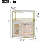 Vitrina/Estante para Cafetería y Bar de Vinos con Botellero Desmontable, Soporte para Copas, Cajón y Puerta de Malla, Aparador y Almacenamiento tipo Buffet para Comedor, Cocina