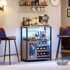 Vitrina/Estante para Cafetería y Bar de Vinos con Botellero Desmontable, Soporte para Copas, Cajón y Puerta de Malla, Aparador y Almacenamiento tipo Buffet para Comedor, Cocina