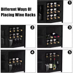 Vitrina/Estante para Cafetería y Bar de Vinos con Botellero Desmontable, Soporte para Copas, Cajón y Puerta de Malla, Aparador y Almacenamiento tipo Buffet para Comedor, Cocina