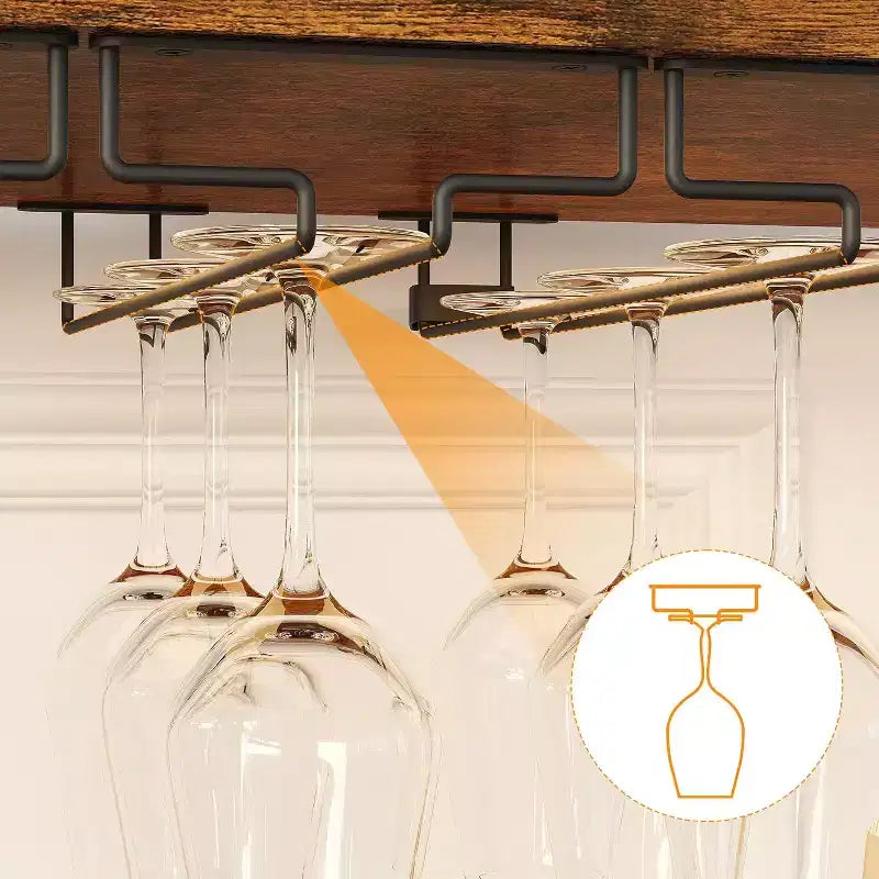 Vitrina/Estante para Cafetería y Bar de Vinos con Botellero Desmontable, Soporte para Copas, Cajón y Puerta de Malla, Aparador y Almacenamiento tipo Buffet para Comedor, Cocina