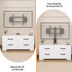 Mueble para TV con soporte para televisores de 32 a 75 pulgadas, mesa de consola multimedia moderna con 4 cajones grandes, cómoda centro de entretenimiento para sala de estar y dormitorio