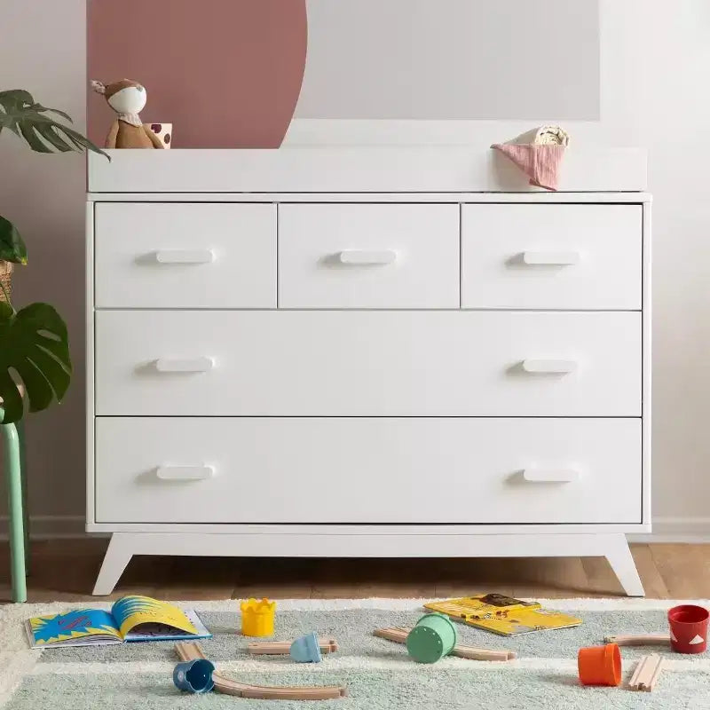 Cómoda de 5 cajones para habitación infantil, negra