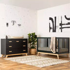 Cómoda de 5 cajones para habitación infantil, negra