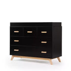 Cómoda de 5 cajones para habitación infantil, negra