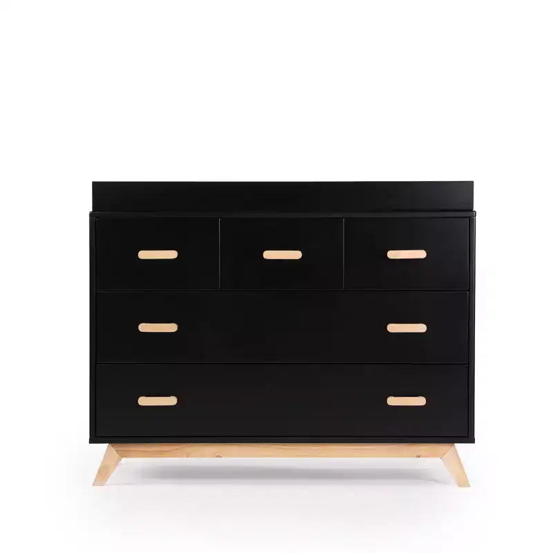 Cómoda de 5 cajones para habitación infantil, negra