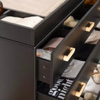 Cómoda de 5 cajones para habitación infantil, negra